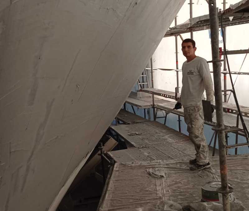 37 metre M Y Fayza hull and stern fairing project