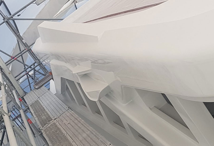 55 metre IMS Shipyard yacht refit fairing and showcoat project